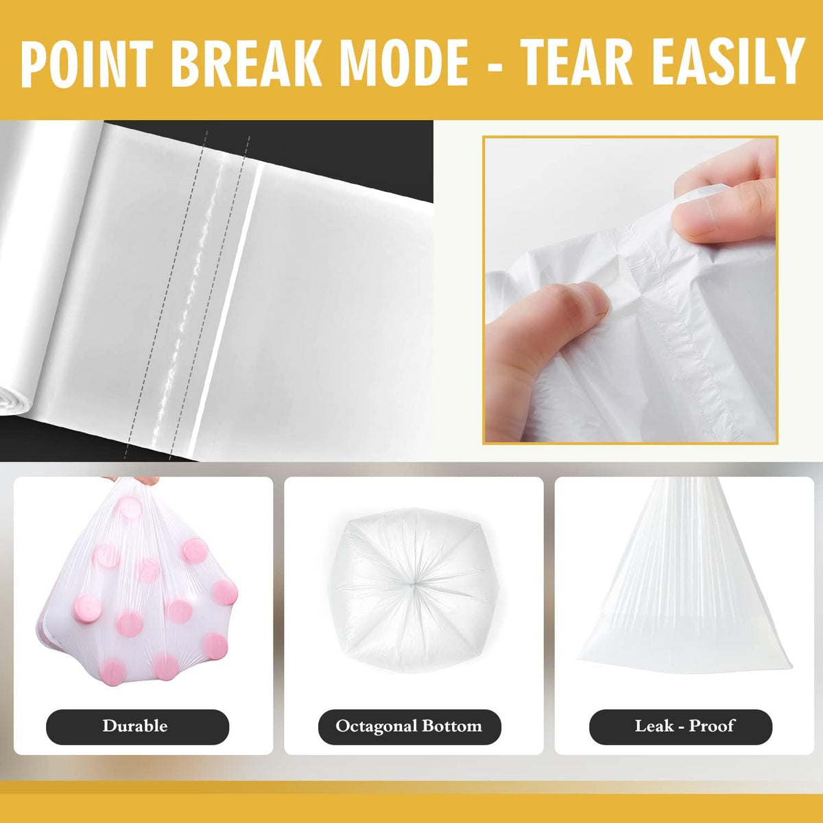 Small Trash Bags, Capacity（4Gallon） Garbage Can Liners
