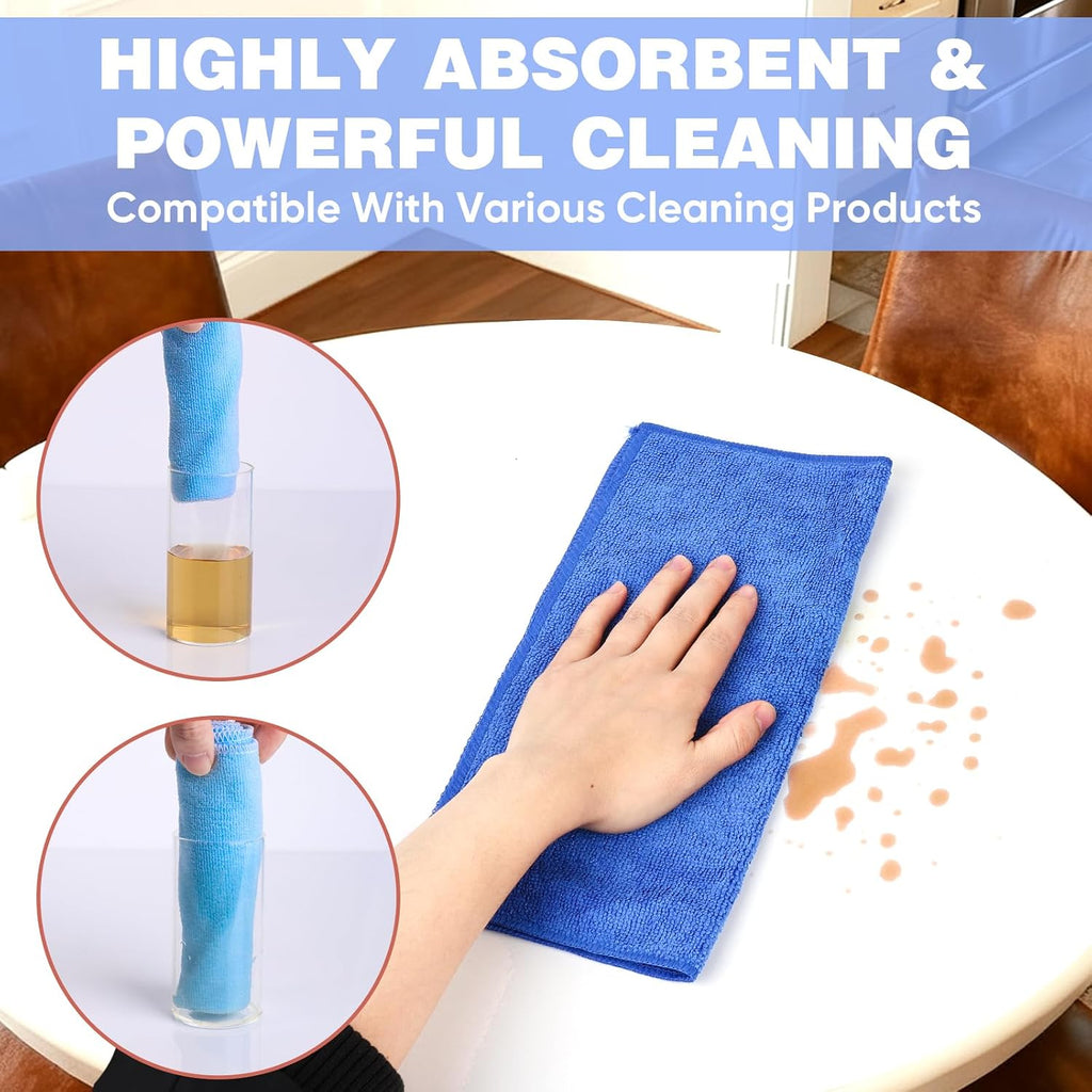 10 Colors Microfiber Cleaning Cloths, 10 Pack Assorted Cleaning Rags