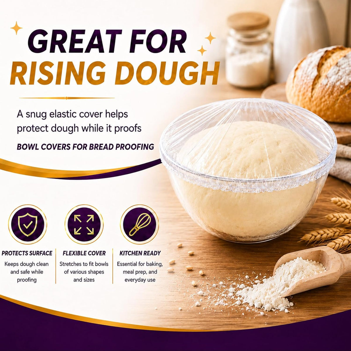 100Pcs Bowl Covers for Bread Proofing