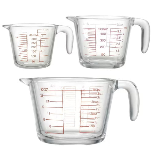 (1/3-PCS) Glass Measuring Cups(11.83oz 16.91oz 33.81oz)