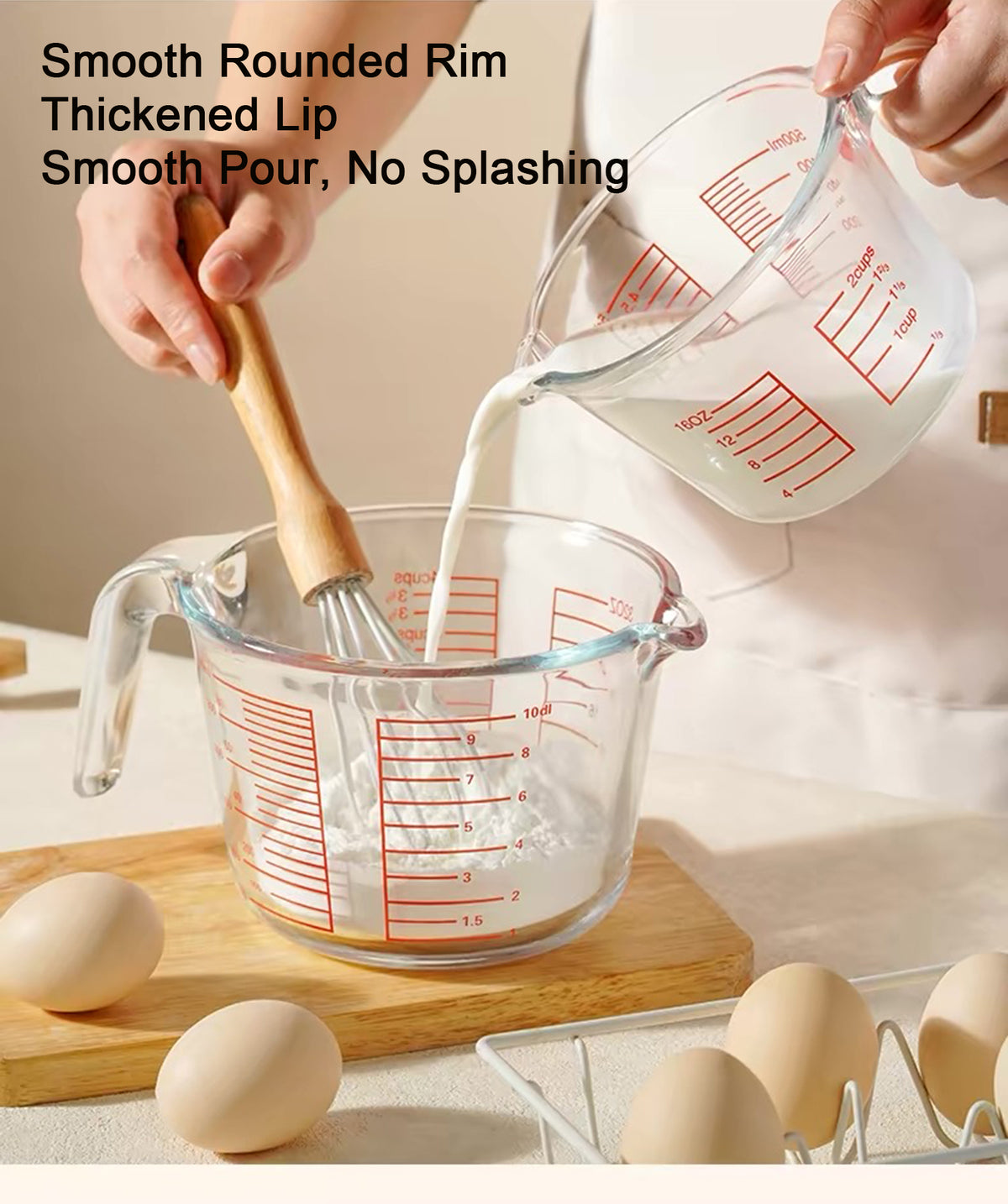(1/3-PCS) Glass Measuring Cups(11.83oz 16.91oz 33.81oz)