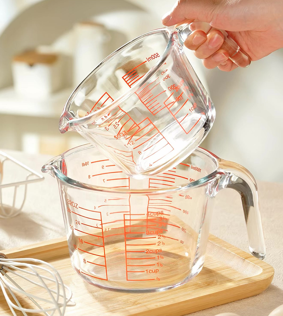 (1/3-PCS) Glass Measuring Cups(11.83oz 16.91oz 33.81oz)