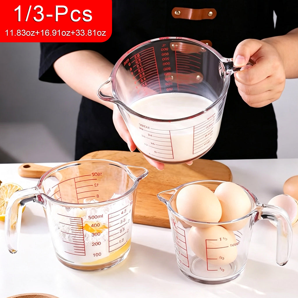 (1/3-PCS) Glass Measuring Cups(11.83oz 16.91oz 33.81oz)