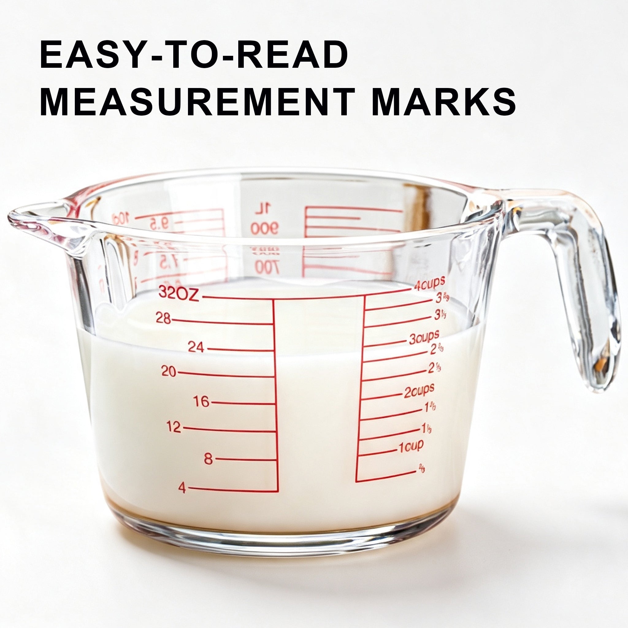 (1/3-PCS) Glass Measuring Cups(11.83oz 16.91oz 33.81oz)