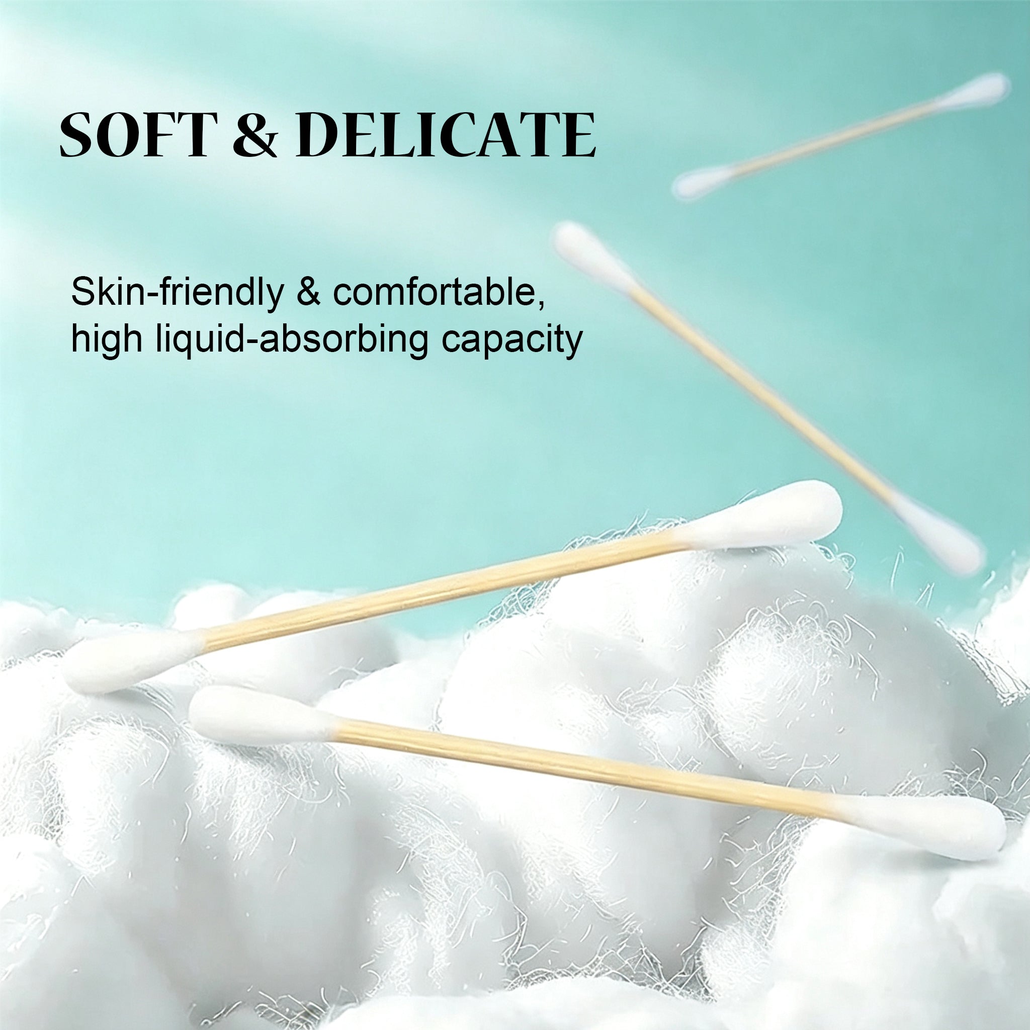 Cotton Swabs 1000 Count, Bamboo Sticks Soft Double Tips