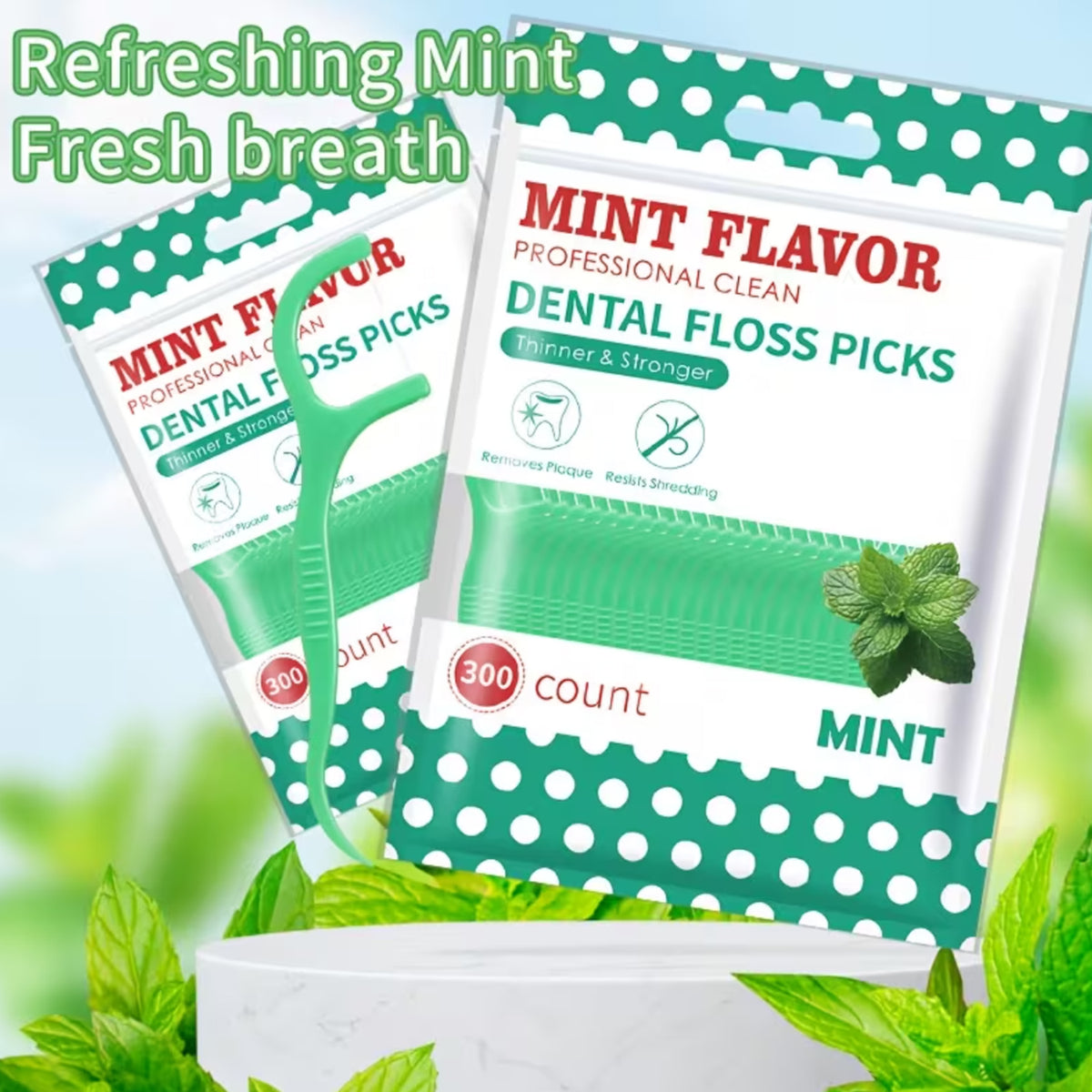 MintFloss Picks, 300 Count Floss