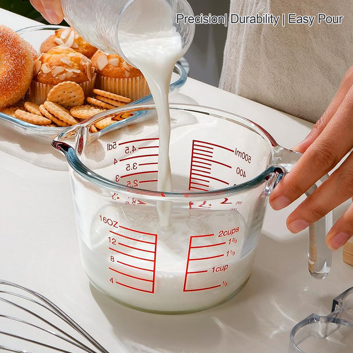 (1/3-PCS) Glass Measuring Cups(11.83oz 16.91oz 33.81oz)
