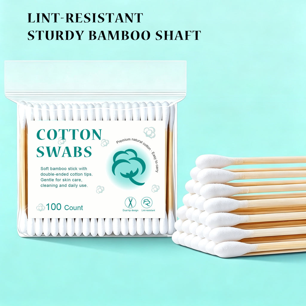 Cotton Swabs 1000 Count, Bamboo Sticks Soft Double Tips